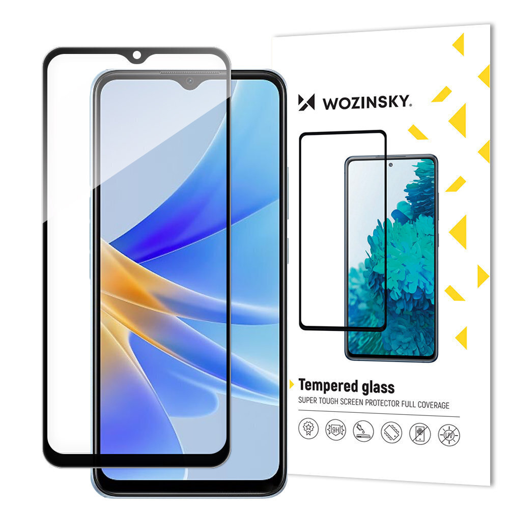 Wozinsky Full Glue Oppo A17 9H cena un informācija | Ekrāna aizsargstikli | 220.lv