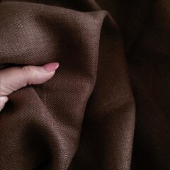 Brūns lina audums Herringbone Brown цена и информация | Ткани | 220.lv