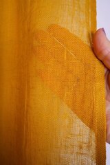 Sinepju dzeltens lina aizkars, 140x220 cm. цена и информация | Шторы, занавески | 220.lv