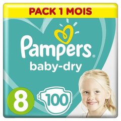 Подгузники Pampers Baby Dry 8 размер, 17+ кг, 100 шт. цена и информация | Подгузники | 220.lv