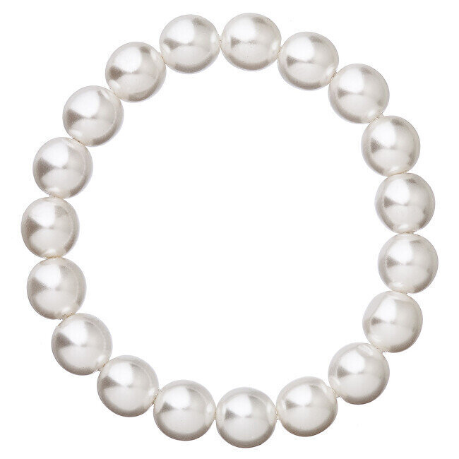 Evolution Group Eleganta pērļu rokassprādze 56010.1 balta cena un informācija | Rokassprādzes | 220.lv