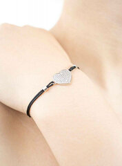 MOISS Черный текстильный браслет с сердечком B0000780 цена и информация | Браслеты | 220.lv
