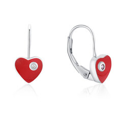 Романтические серебряные серьги с сердечками из цирконов Moiss E0000557 цена и информация | Серьги | 220.lv