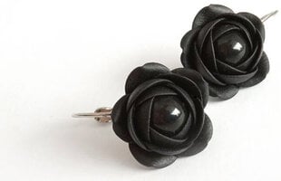 Чёрные серьги-подвески с жемчужными цветами Troli  цена и информация | Серебряный кулон | 220.lv