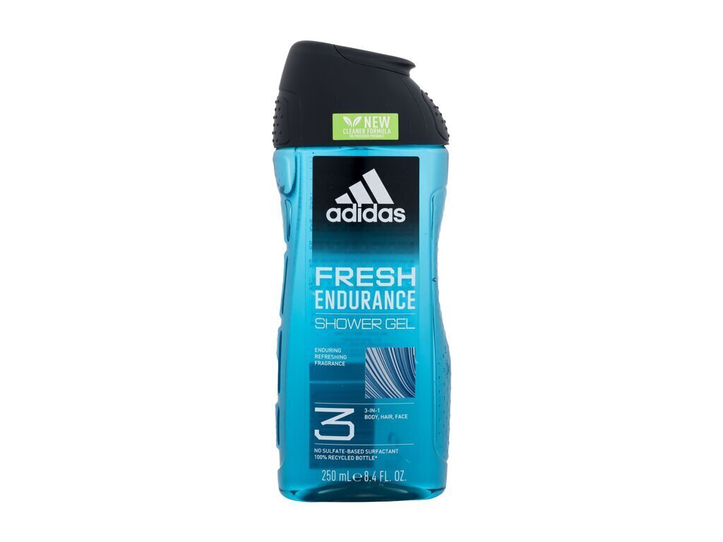 Dušas želeja Adidas Fresh Endurance Shower Gel 3in1, 250 ml cena un informācija | Dušas želejas, eļļas | 220.lv