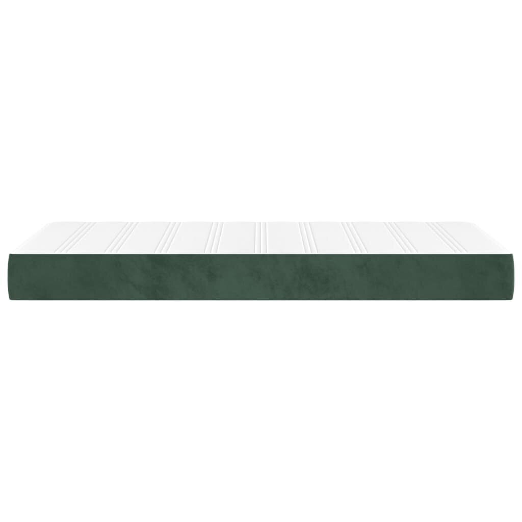 vidaXL kabatu atsperu matracis, tumši zaļš, 100x200x20 cm, samts cena un informācija | Matrači | 220.lv