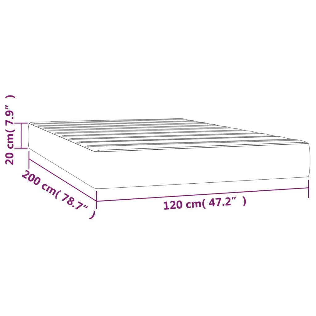 vidaXL kabatu atsperu matracis, tumši zaļš, 120x200x20 cm, samts cena un informācija | Matrači | 220.lv