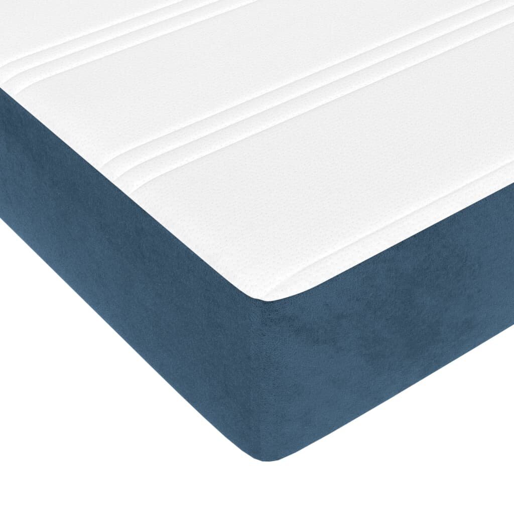 vidaXL kabatu atsperu matracis, tumši zils, 120x200x20 cm, samts cena un informācija | Matrači | 220.lv