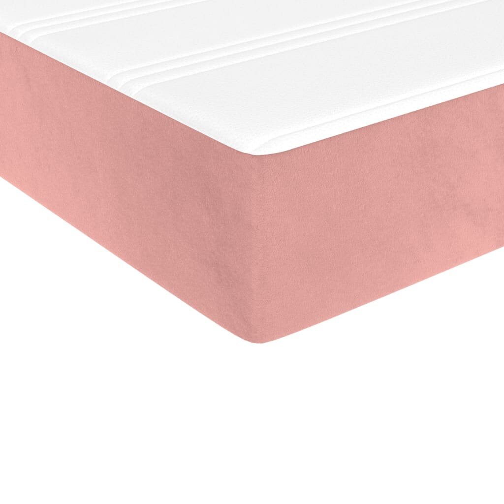 vidaXL kabatu atsperu matracis, rozā samts, 140x200x20 cm cena un informācija | Matrači | 220.lv