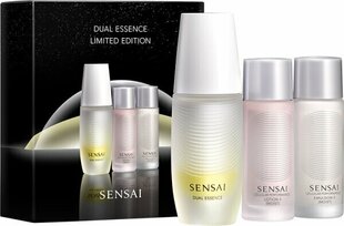 Ādas kopšanas komplekts Sensai Dual Essence Limited Edition: balinoša emulsija, 30 ml + mitrinošs pieniņš normālai un sausai ādai, 20 ml + pretnovecošanās emulsija normālai un sausai ādai, 20 ml cena un informācija | Sejas krēmi | 220.lv