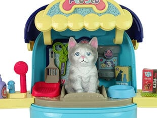 Kaķu skaistumkopšanas salona komplekts meitenēm Lean Toys, zils cena un informācija | Rotaļlietas meitenēm | 220.lv