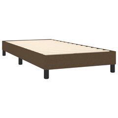 vidaXL atsperu gultas rāmis ar matraci, tumši brūns, 80x200 cm, audums цена и информация | Кровати | 220.lv