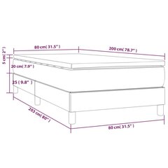 vidaXL atsperu gultas rāmis ar matraci, krēmkrāsas, 80x200 cm, audums цена и информация | Кровати | 220.lv