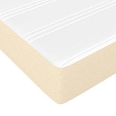 vidaXL atsperu gultas rāmis ar matraci, krēmkrāsas, 80x200 cm, audums cena un informācija | Gultas | 220.lv