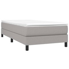 vidaXL atsperu gulta ar matraci, gaiši pelēks, 90x190 cm, audums cena un informācija | Gultas | 220.lv
