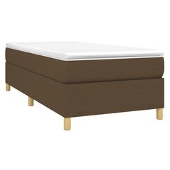 vidaXL atsperu gulta ar matraci, tumši brūns, 90x190 cm, audums цена и информация | Кровати | 220.lv