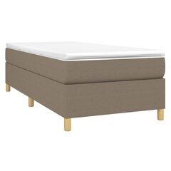 vidaXL atsperu gulta ar matraci, pelēkbrūns, 90x190 cm, audums cena un informācija | Gultas | 220.lv