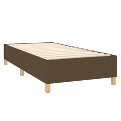 vidaXL atsperu gultas rāmis ar matraci, tumši brūns, 90x200 cm, audums цена и информация | Кровати | 220.lv