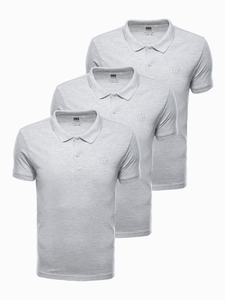 T-krekls polo - pelēks 3-pack Z28 V11 cena un informācija | Vīriešu T-krekli | 220.lv