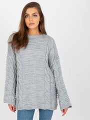 серый свитер с косами и вырезом «лодочка» rue paris цена и информация | Женские кофты | 220.lv