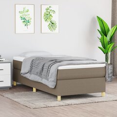 vidaXL atsperu gultas rāmis ar matraci, pelēkbrūns, 100x200 cm, audums цена и информация | Кровати | 220.lv