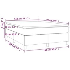 vidaXL atsperu gulta ar matraci, melns audums, 140x190 cm цена и информация | Кровати | 220.lv