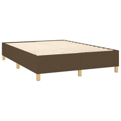 vidaXL atsperu gultas rāmis ar matraci, tumši brūns, 140x190cm, audums cena un informācija | Gultas | 220.lv