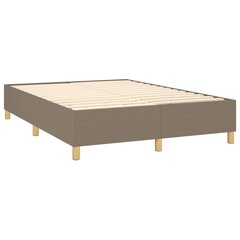 vidaXL atsperu gulta ar matraci, pelēkbrūns audums, 140x190 cm цена и информация | Кровати | 220.lv