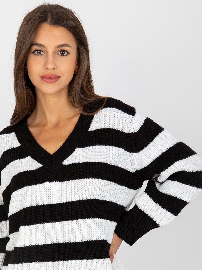 Sieviešu melnbalts klasisks džemperis cena un informācija | Sieviešu džemperi | 220.lv