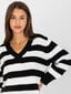 Sieviešu melnbalts klasisks džemperis цена и информация | Sieviešu džemperi | 220.lv