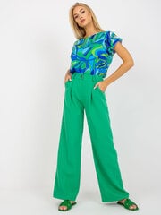 зеленые широкие тканевые брюки от костюма в розочки цена и информация | Брюки | 220.lv