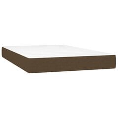 vidaXL atsperu gultas rāmis ar matraci, tumši brūns, 120x200cm, audums cena un informācija | Gultas | 220.lv