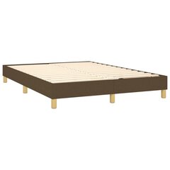 vidaXL atsperu gultas rāmis ar matraci, tumši brūns, 140x190cm, audums cena un informācija | Gultas | 220.lv