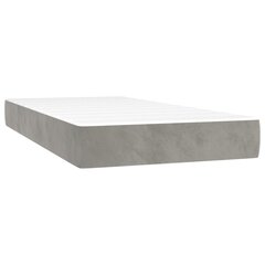 vidaXL atsperu gulta ar matraci, gaiši pelēks samts, 100x200 cm цена и информация | Кровати | 220.lv