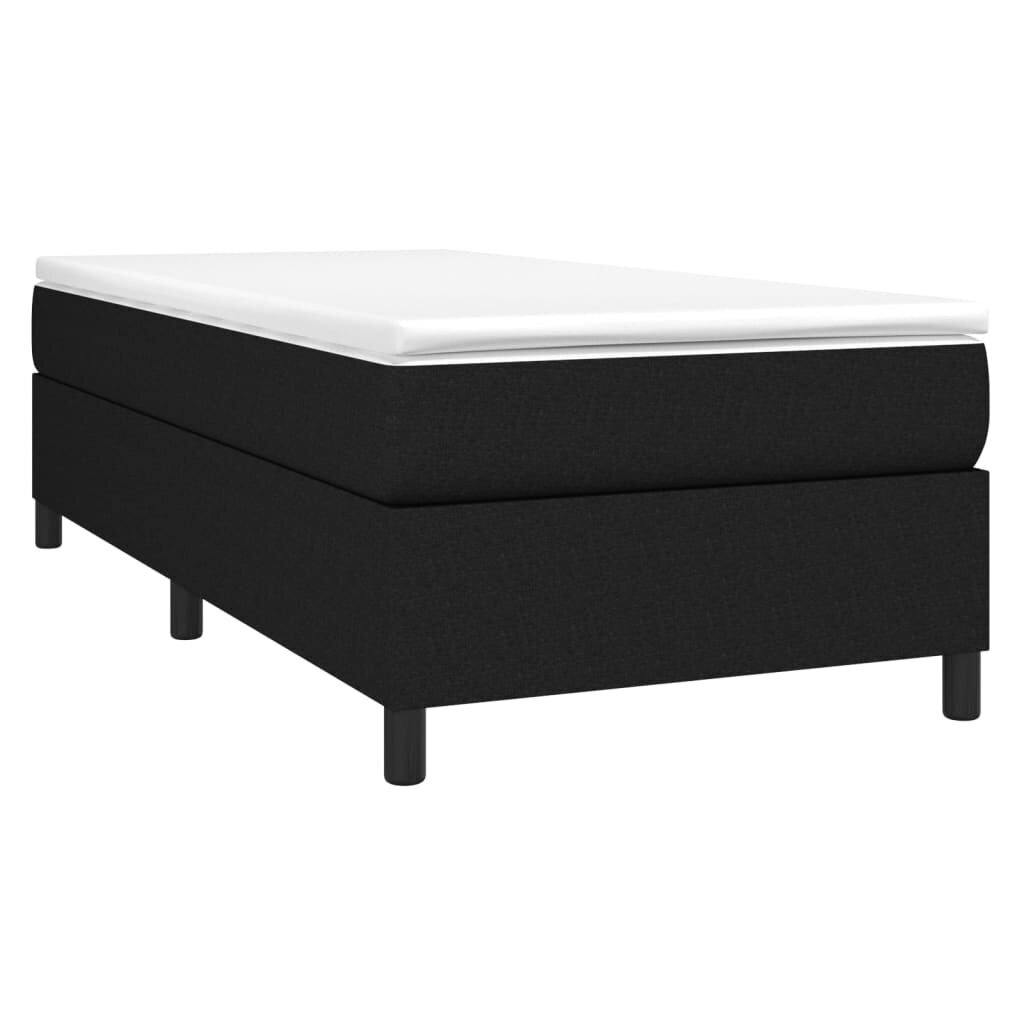 vidaXL atsperu gultas rāmis ar matraci, melns, 80x200 cm, audums cena un informācija | Gultas | 220.lv