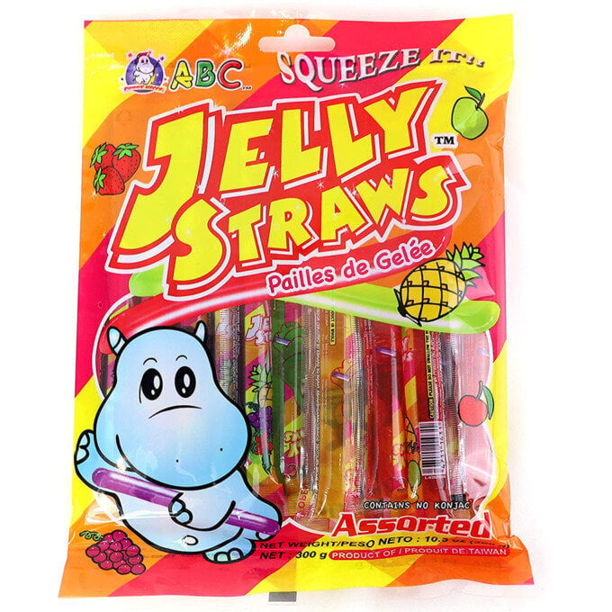 Želejas nūjiņas JELLY STRAWS (ASSORTED), 300g cena un informācija | Saldumi | 220.lv