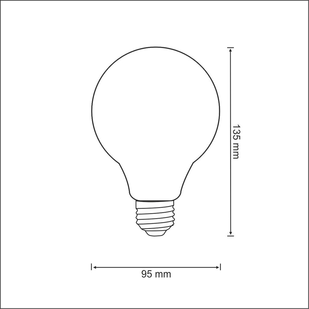 LED spuldze E27 FILAMENT G95 4W HEAT 2200K цена и информация | Spuldzes | 220.lv