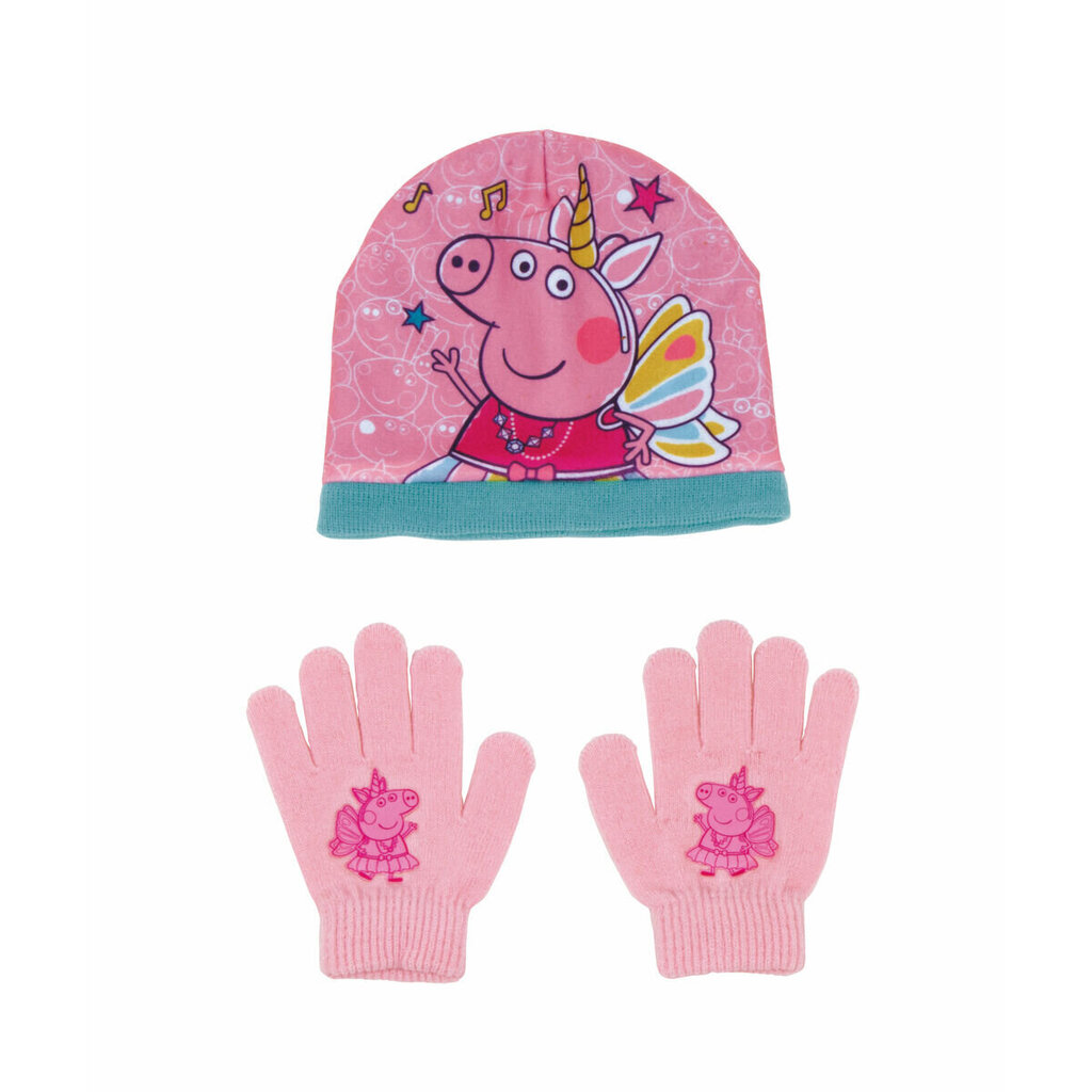 Cepure un cimdi bērniem Peppa Pig Cosy corner, rozā cena un informācija | Bērnu aksesuāri | 220.lv