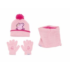 Шапочка, перчатки и повязка на шею для детей Peppa Pig Cosy corner розовый цвет цена и информация | Аксессуары для детей | 220.lv