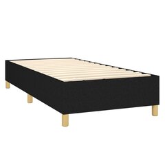 vidaXL atsperu gultas rāmis ar matraci, melns, 80x200 cm, audums cena un informācija | Gultas | 220.lv