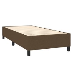 vidaXL atsperu gultas rāmis ar matraci, tumši brūns, 80x200 cm, audums cena un informācija | Gultas | 220.lv