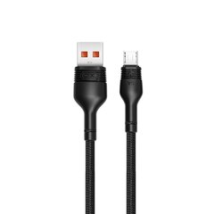 XO cable NB55 USB - microUSB 1,0 m 5A black cena un informācija | Savienotājkabeļi | 220.lv
