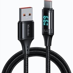 Телефонный кабель McDodo, Digital Pro USB-C 5A 66W 1,2 м черный цена и информация | Кабели для телефонов | 220.lv