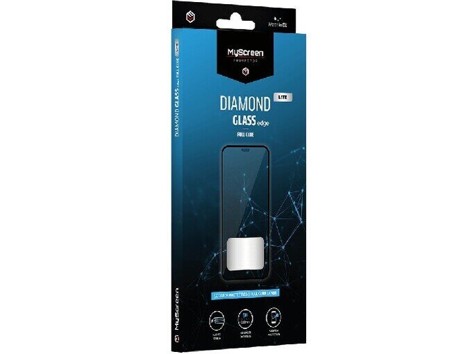 LCD aizsargstikls MyScreen Diamond Lite Edge Full Glue Samsung A725 A72/A726 A72 5G melns cena un informācija | Ekrāna aizsargstikli | 220.lv