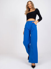 голубые тканевые брюки с высокой талией surie och bella цена и информация | Женские брюки | 220.lv
