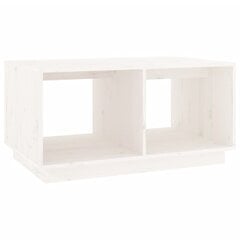 vidaXL kafijas galdiņš, balts, 80x50x40 cm, priedes masīvkoks cena un informācija | Žurnālgaldiņi | 220.lv