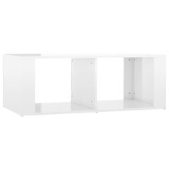 vidaXL kafijas galdiņš, spīdīgi balts, 100x50x36 cm, inženierijas koks cena un informācija | Žurnālgaldiņi | 220.lv
