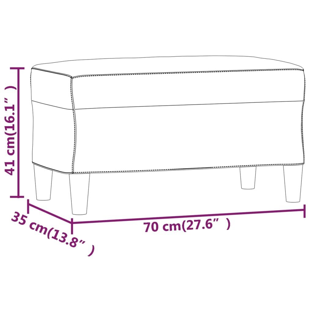 vidaXL sols, melns, 70x35x41 cm, mākslīgā āda cena un informācija | Sēžammaisi, pufi | 220.lv