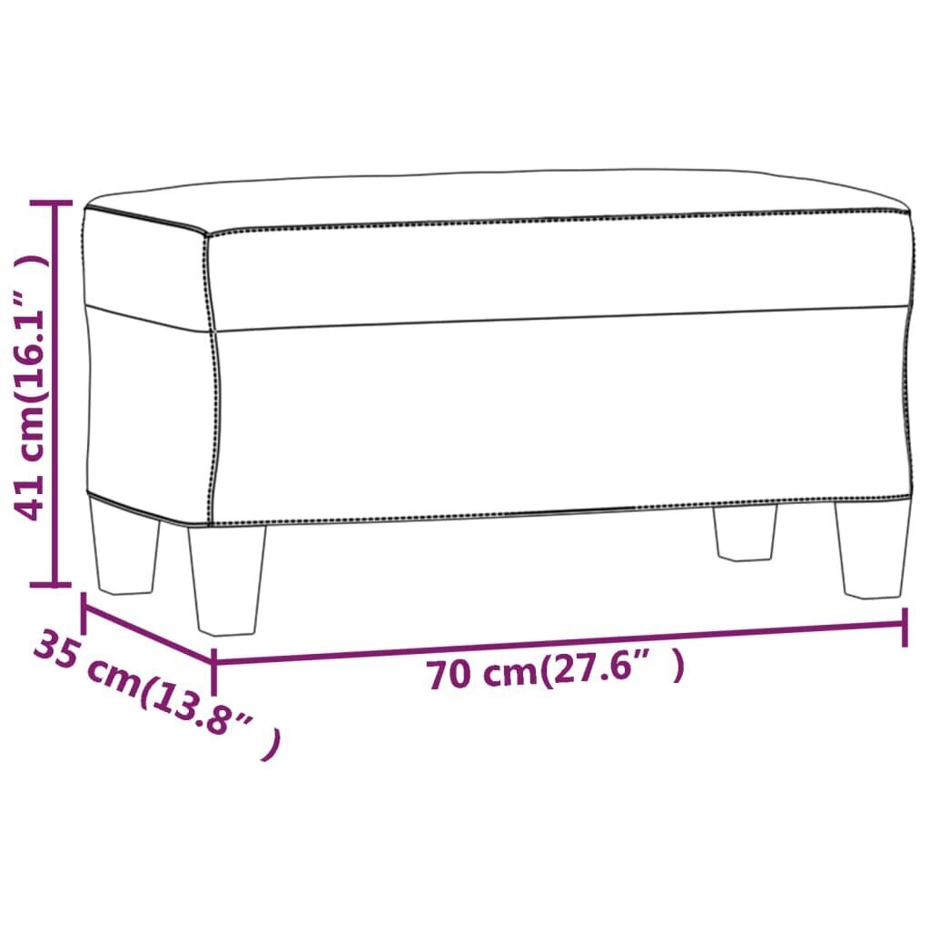 vidaXL sols, melns, 70x35x41 cm, mākslīgā āda cena un informācija | Apavu skapji, apavu plaukti, priekšnama soliņi | 220.lv