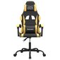 vidaXL datorspēļu krēsls, melna un zeltaina mākslīgā āda cena un informācija | Biroja krēsli | 220.lv